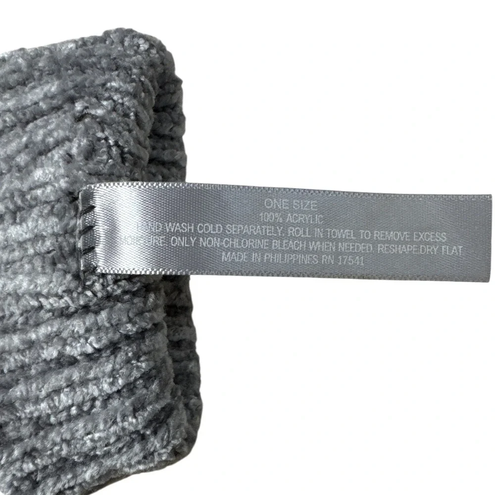 Fownes Knit Winter Gloves Ribbed Cuff Button Acrylic Gray‎ One Size NWT
